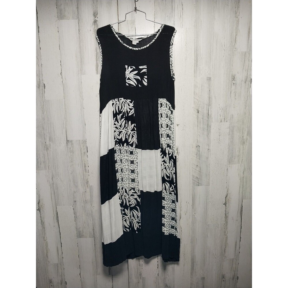 Globetrotter Women's Large Sleeveless Handmade Dress Patchwork Boho - Picture 1 of 6